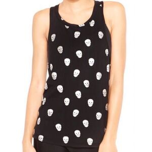 Terez Starry Eyed Skull Foil Razorback Tank Size S